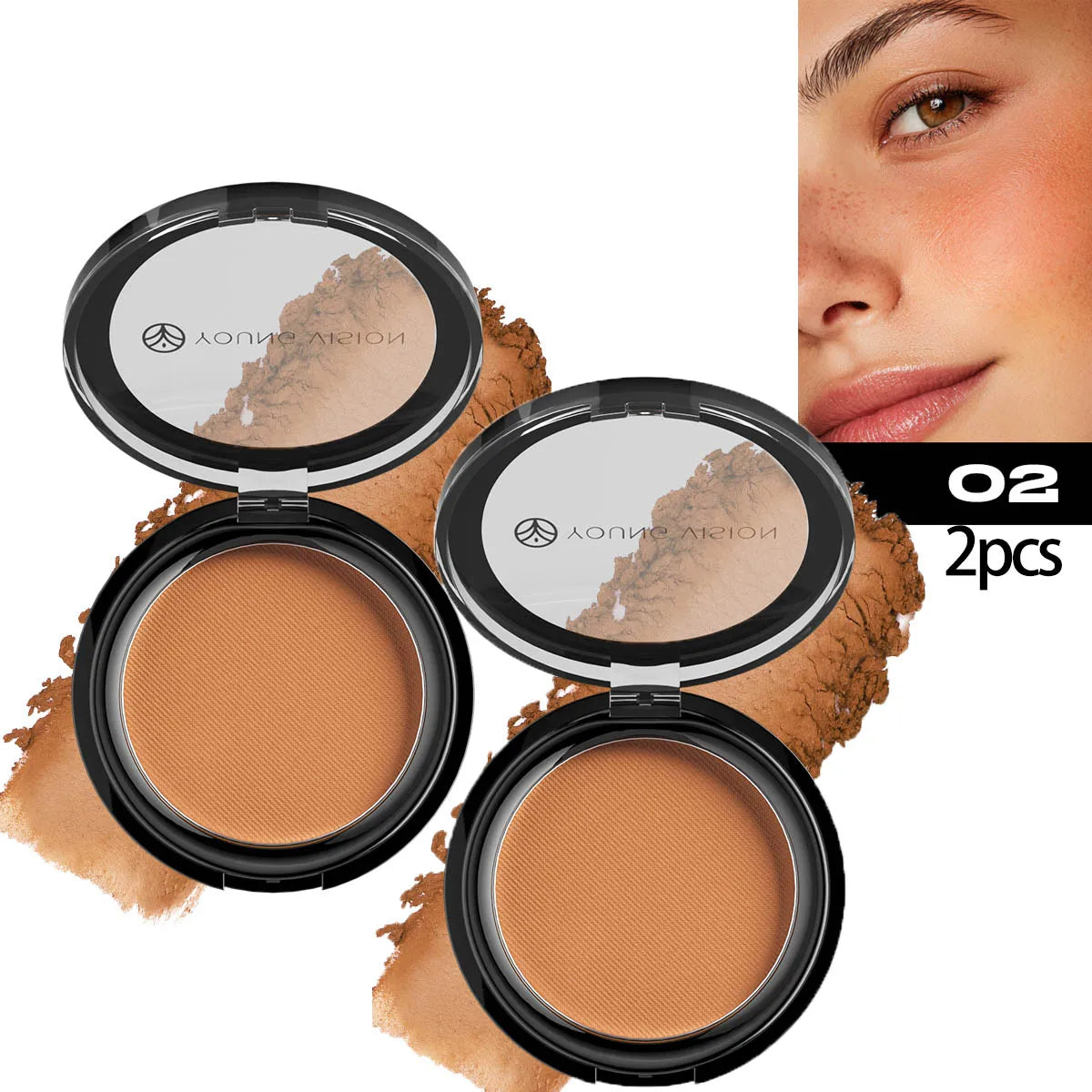 Woman makeup 6-Color Matte Bronze Powder Velvety Smooth Natural Setting Powder Makeup