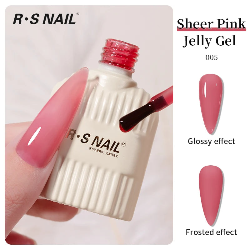 RS NAIL Jelly Transparent Gel Nail Polish 10g Summer Nude Pink Gel Polish Semi Permanent Soak Off UV LED Varnish Jade Nail Gel