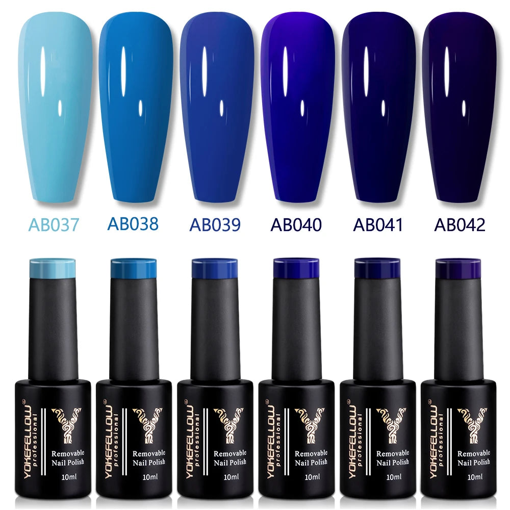 YOKEFELLOW 2022 New Color 10ML Nail Gel Polish Semi Permanent Gel Varnish Base Top Coat 122 Soak Off Colors Organic Nail Varnish