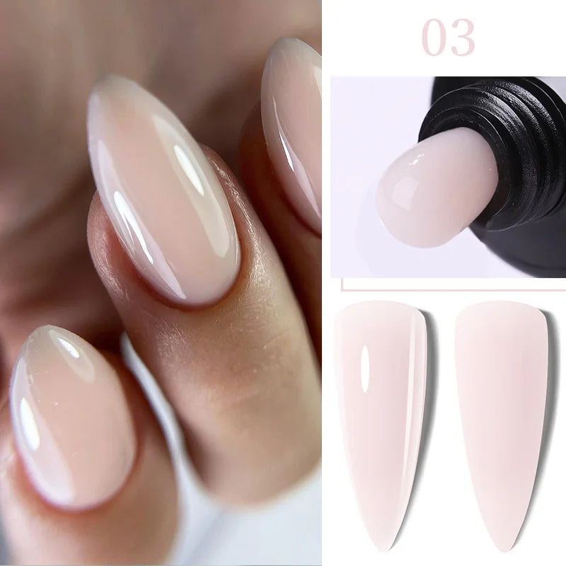 LILYCUTE 15ML Quick Extension Gel Nail Polish Milky White Clear Pink Color French Manicure Finger Prolong Nail Hard Gel Varnish