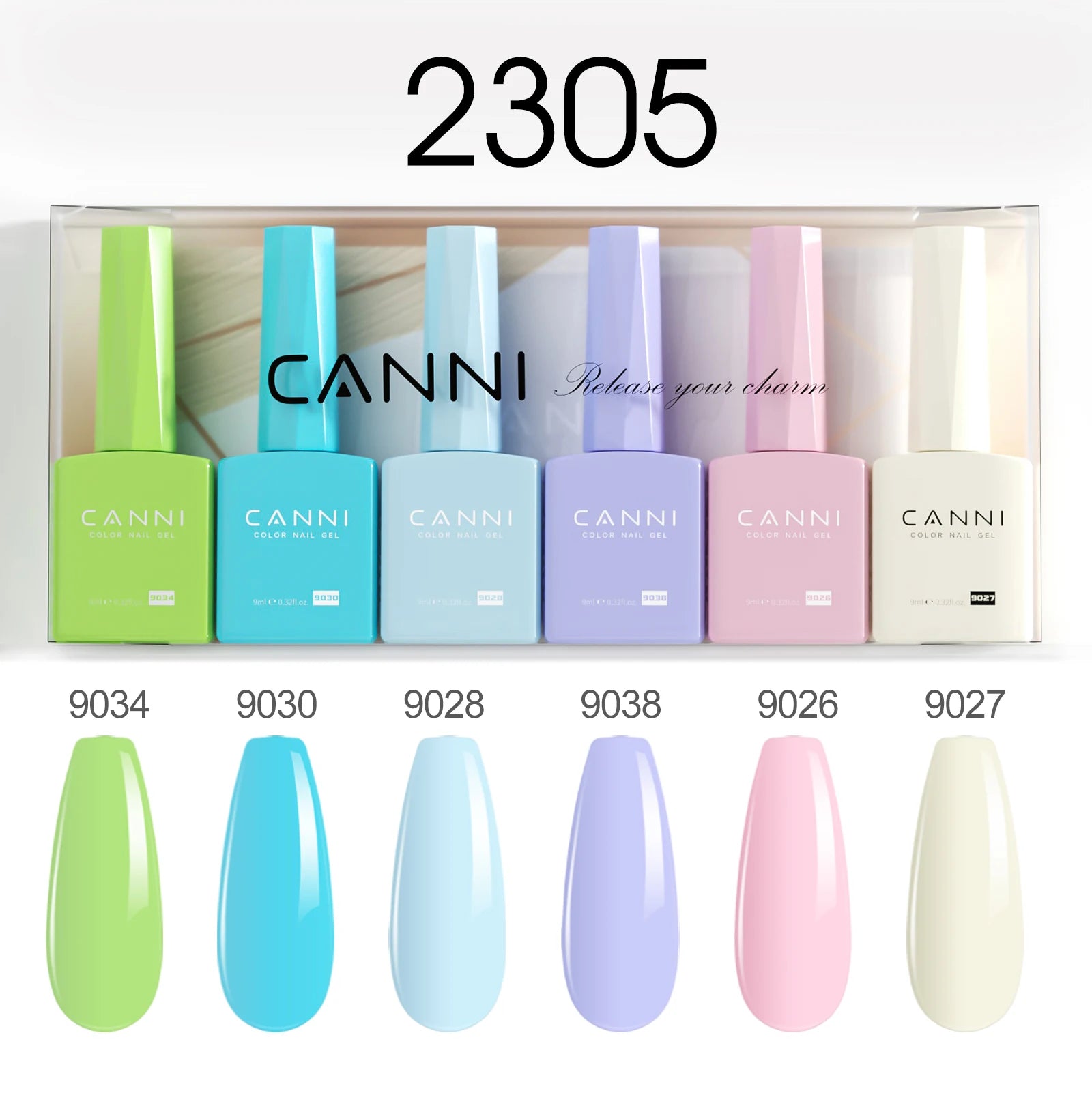 6pcs*9ml CANNI Nail Gel Polish Kit HEMA FREE Jade Jelly Nude Jelly Pink VIP Kit Christmas Gift French Nail Design Natural Color
