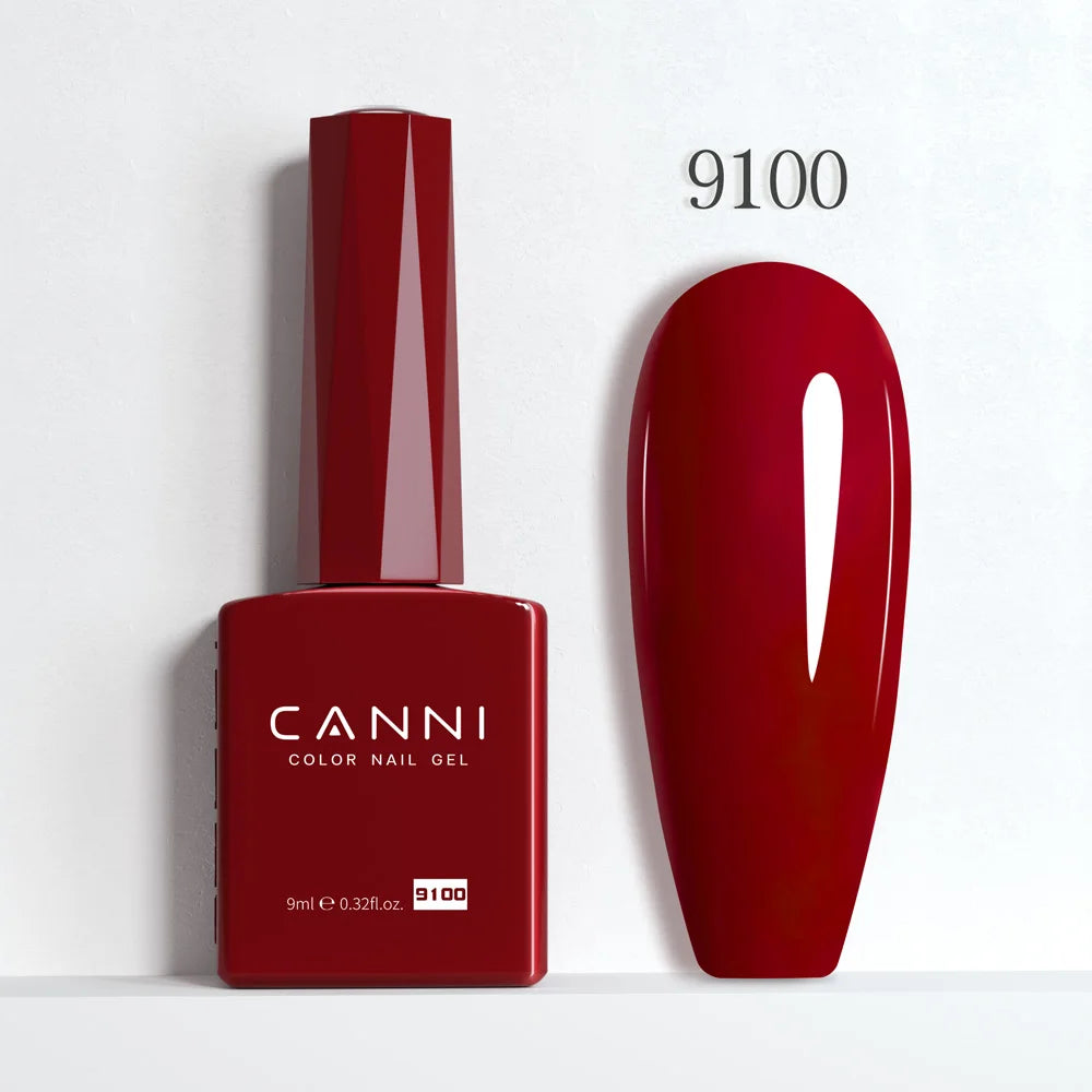 CANNI Hema Free Nail Gel Polish Fall Color Collection Semi Permanent Diamong Long Wear Top Coat Red Gorgeous JellyNude Color 9ml