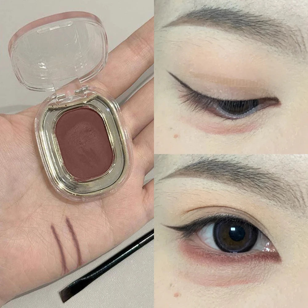 Single Color Coral Brick Eyeshadow Palette Matte Waterproof Pigmented Red Brown Eyeliner Powder Under Eye Aegyo-sal Makeup