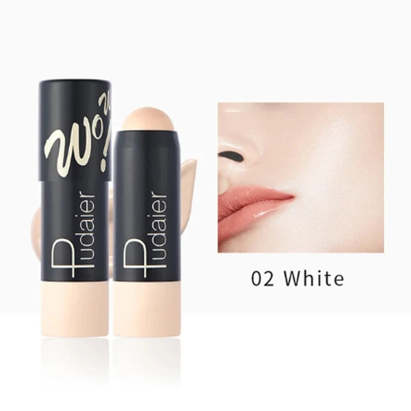 Full Coverage Lightweight Foundation Stick Contour Face Makeup Lasting Nude Foundation Base Hide Blemish Bronzer Cosmetics Brush