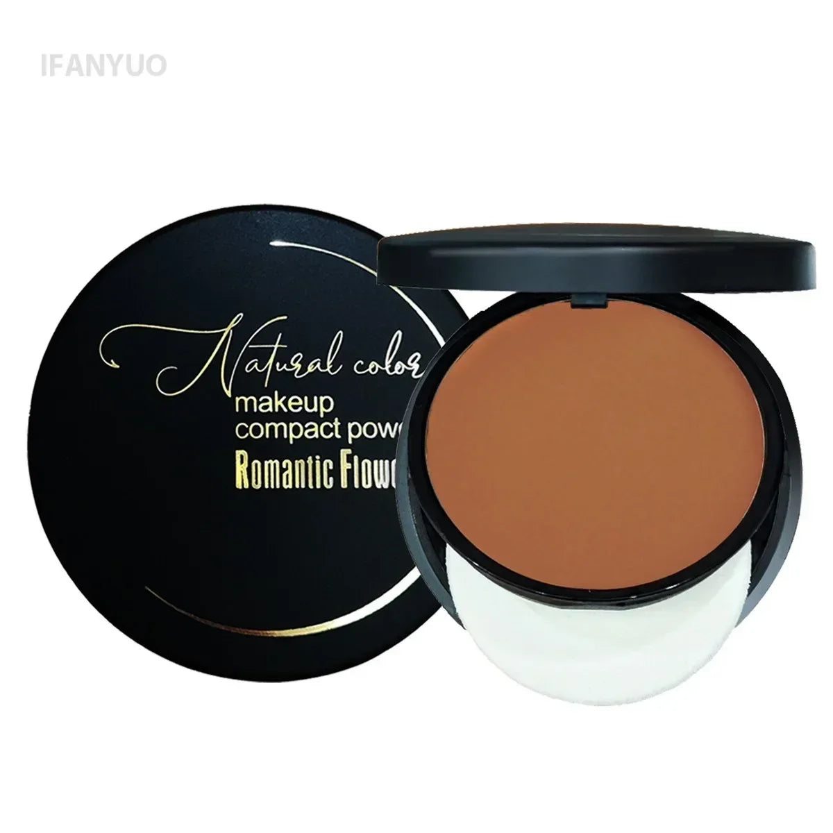 Wheat Bronzing Powder Dark Skin Matte Finish Sweatproof Oil Control Foundation Concealer Contour Palette with Powder Puff Mirror