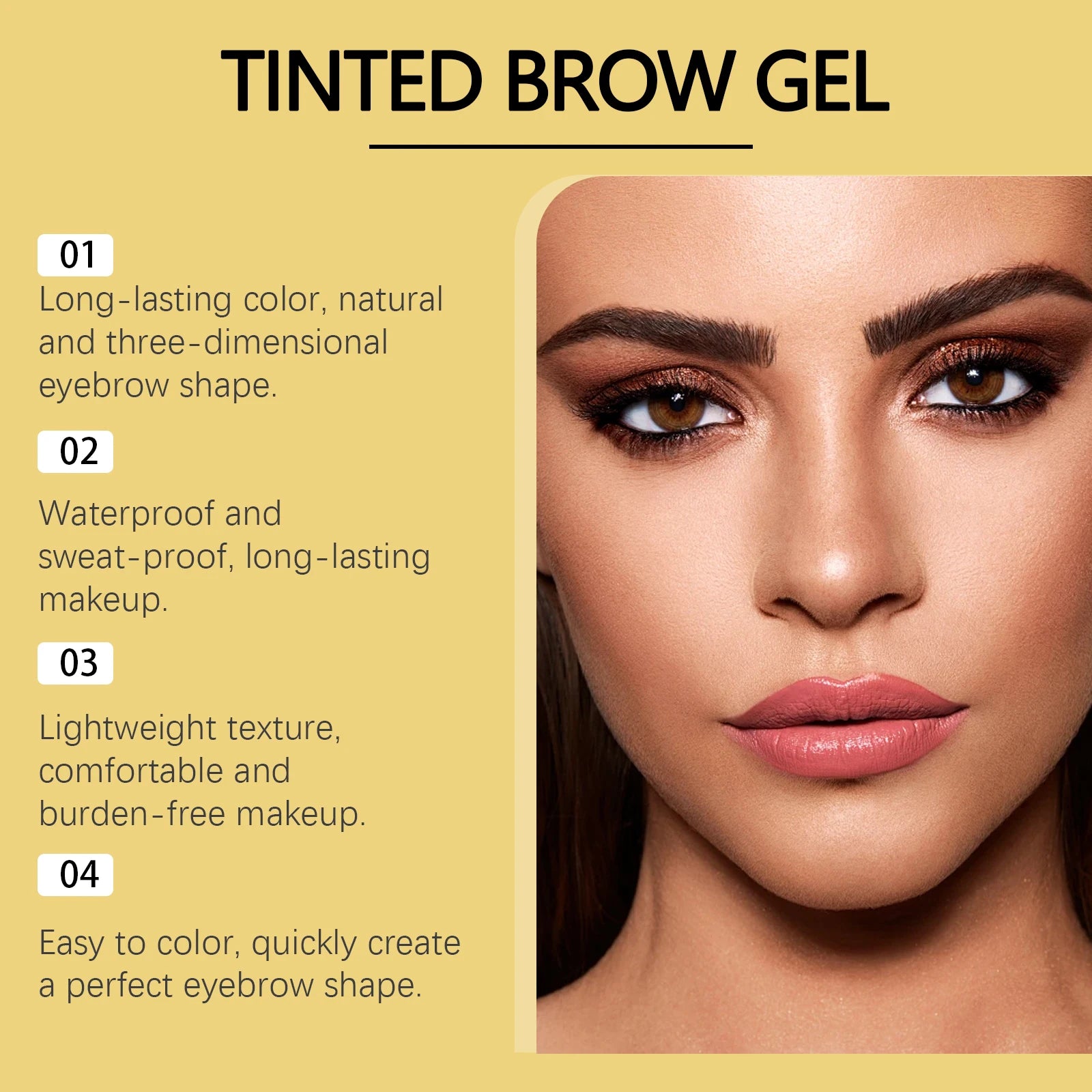 Zephoco Tinted Brow Gel - Waterproof Matte Eyebrow Cream