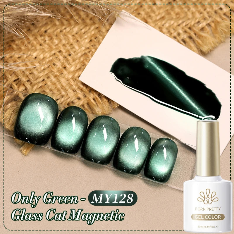 BORN PRETTY 10ml Wishing Apple Red Glass Bead Cat Magnetic Gel ultra Shine Soak Off UV Gel Nail Art Varnish Nail Supplies