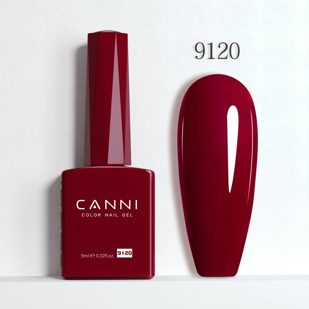 CANNI Hema Free Nail Gel Polish Fall Color Collection Semi Permanent Diamong Long Wear Top Coat Red Gorgeous JellyNude Color 9ml