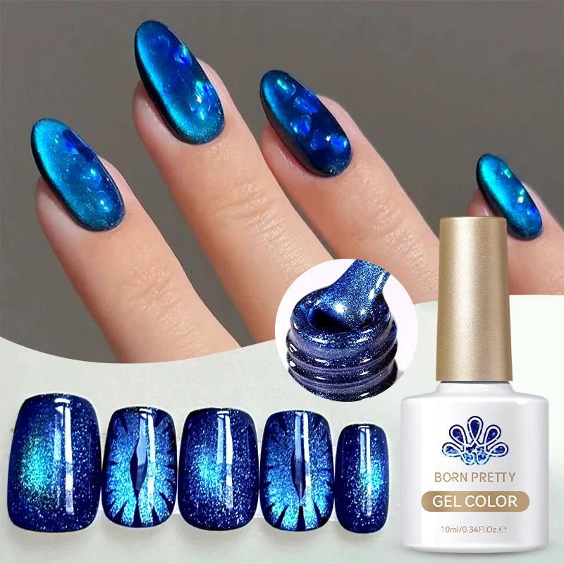 BORN PRETTY 10ml Wishing Apple Red Glass Bead Cat Magnetic Gel ultra Shine Soak Off UV Gel Nail Art Varnish Nail Supplies