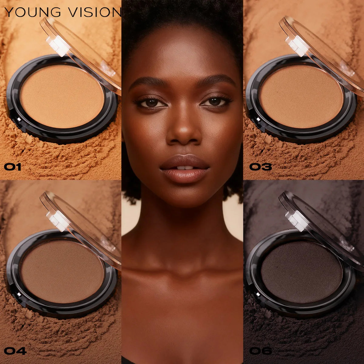 Professional Matte Contour Powder Palette - Long-Lasting Bronzer & Highlighter Makeup Kit for 3D Face Shaping,
