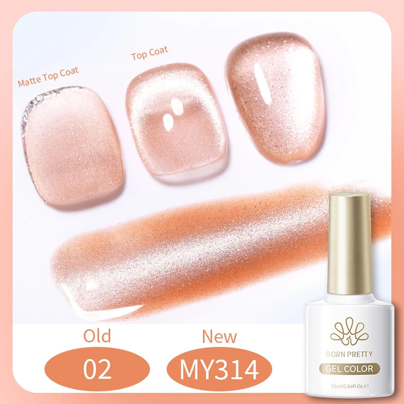 BORN PRETTY 10ml Silver Water Light Cat Magnetic Gel Nail Polish Nail Supplies Vernis Semi Permanent Gel for Fall Winter Nails