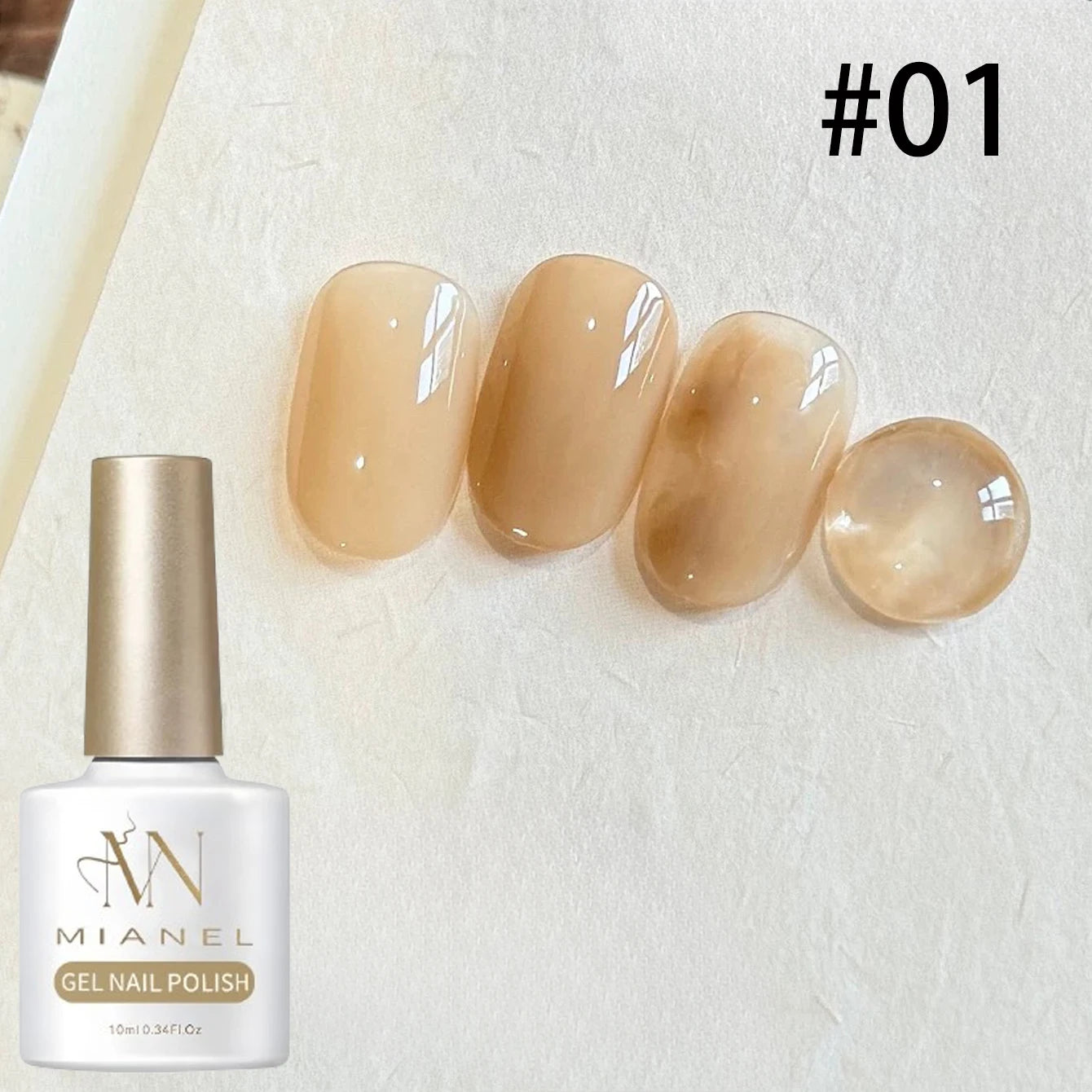 MIANEL 10ML Brown Amber Series Jelly Gel Nail Polish 2026 New Popular Ice Clear Caramel Nail Polish Black Nails 1-6pcs