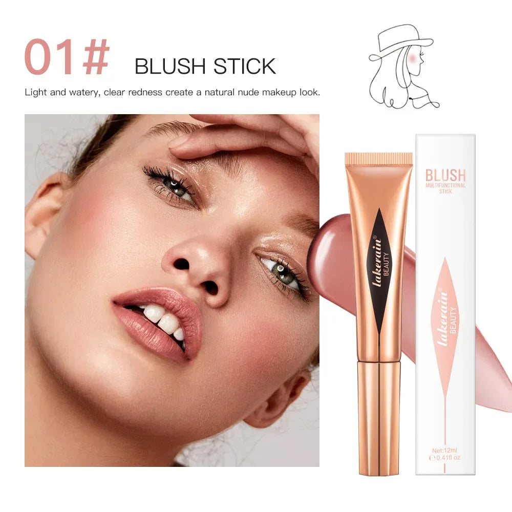 Multifunctional Makeup Pen Liquid Blush Bronzer Contouring Highlighter Pearlescent Fine Flash Sponge Tip Beauty Cosmetics Stick