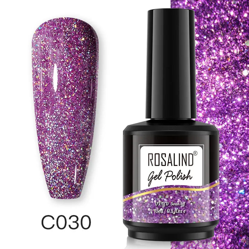 ROSALIND 7ml/15ml Summer Green Gel Nail Polish Semi Permanent Nail Art Manicure Soak Off Top Base Matt Hybrid Varnishes UV Gel