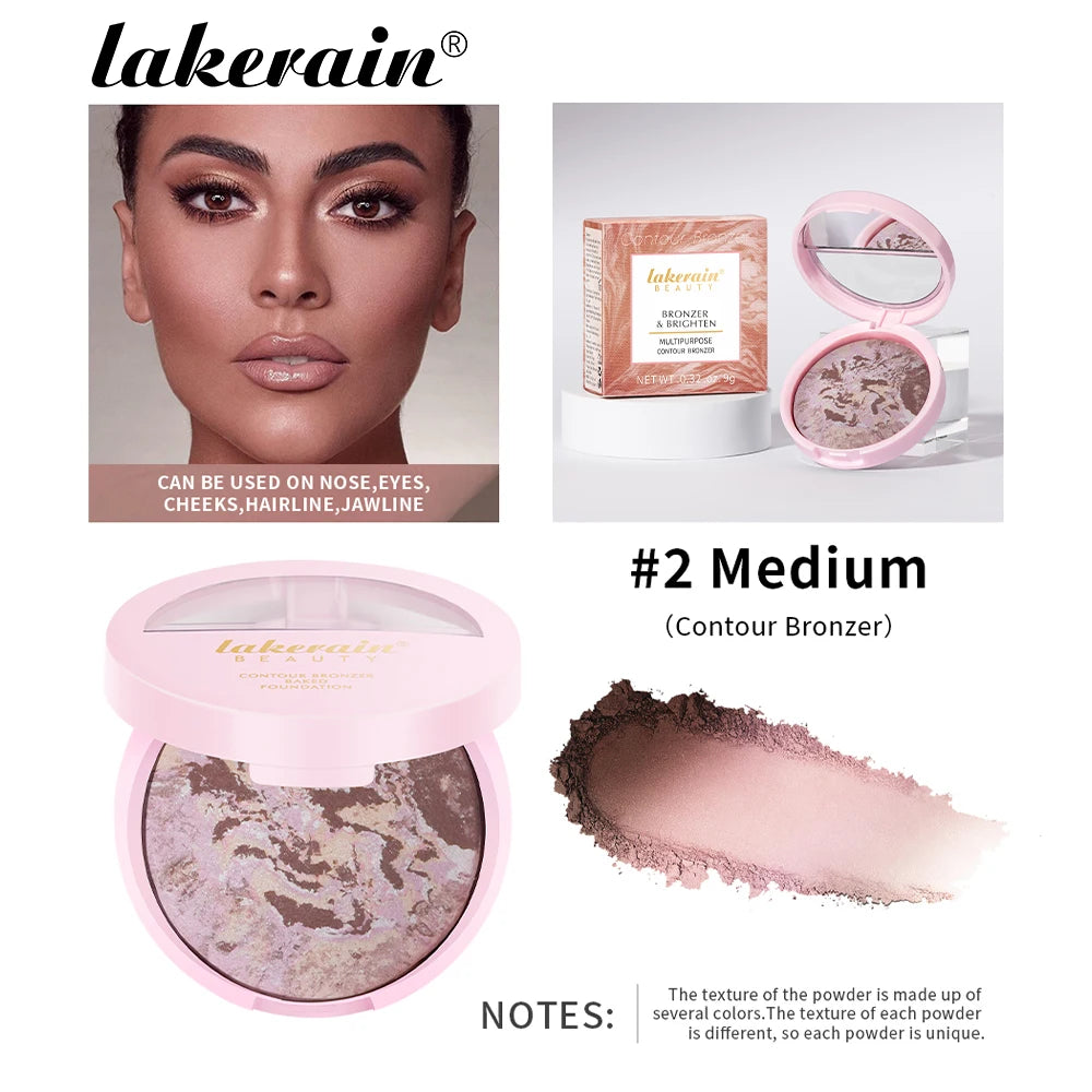 Matte Face Foundation Bronzer Pressed Powder Compact Long Lasting Oil Control Translucent Loose Setting Powder For Face Makeup