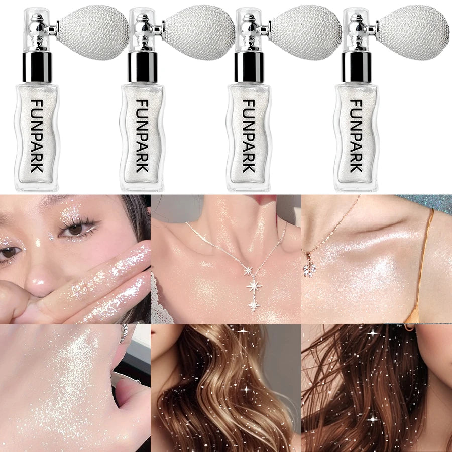 1PC Highlighter Powder Brightens The Whole Body Sparking Face Korean Makeup Lasting Pearlescent White Brown Silver Cosmetics