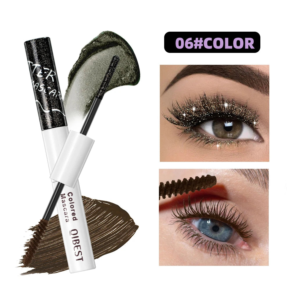 Qibest Double Ended Diamond Glitter Mascara - Waterproof 4D Fiber