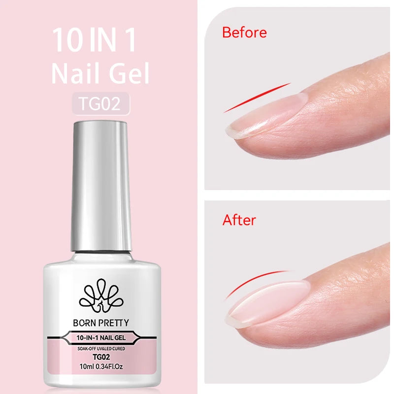 BORN PRETTY 10ml Sliver Carat Mirage Reflective Glitter Gel Nail Polish Sparkling Ultra Shine Soak Off UV Nail Art Gel Varnish