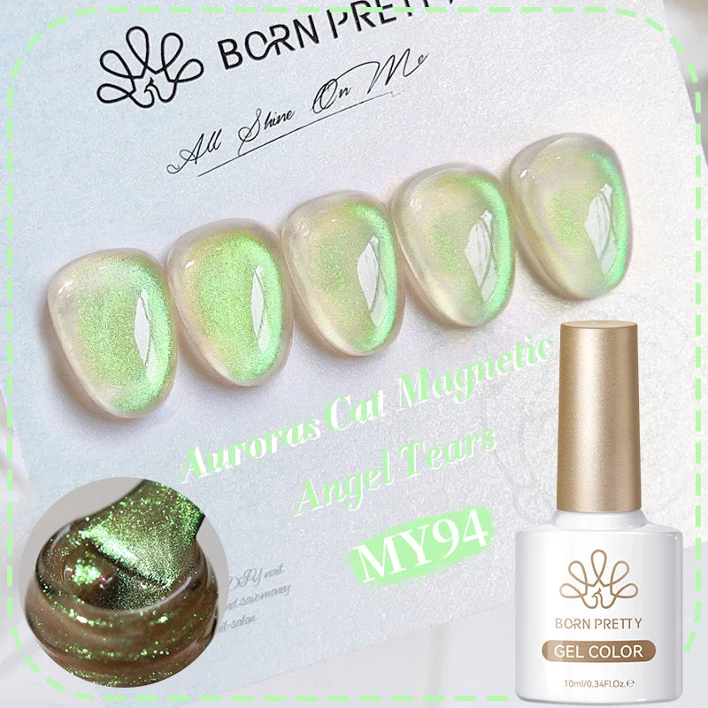 BORN PRETTY 10ml Silver Water Light Cat Magnetic Gel Nail Polish Nail Supplies Vernis Semi Permanent Gel for Fall Winter Nails