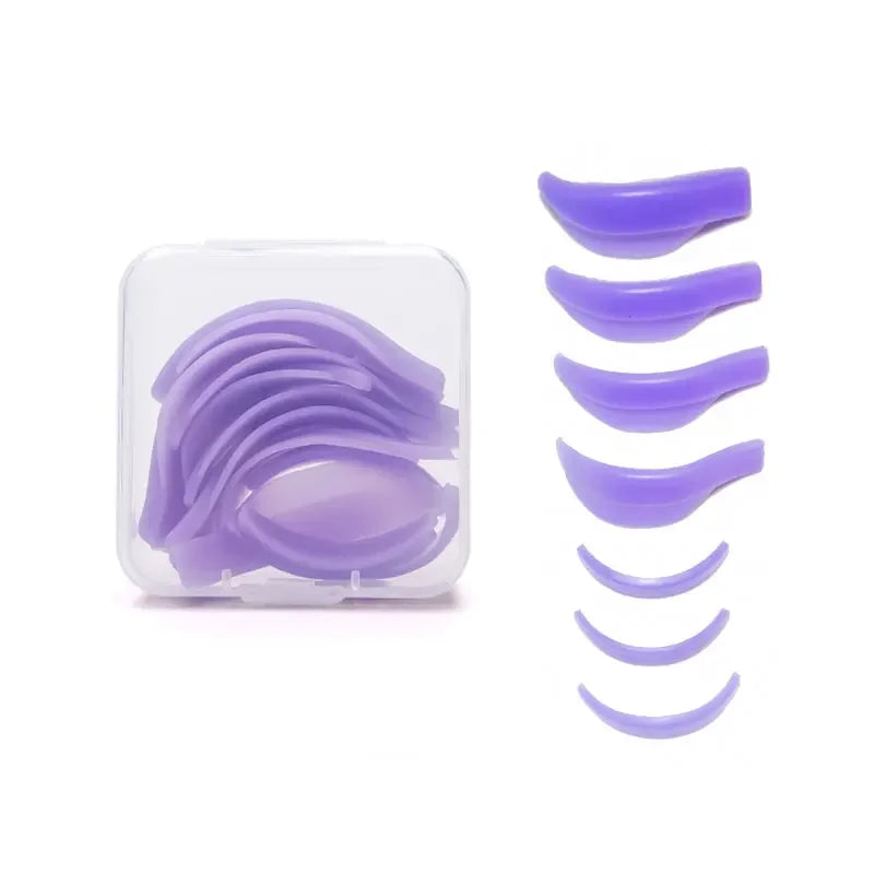 Recycling 3D Eyelashes Curler Rods Shield Lashes Extension Supplies 7pairs per box Silicone Eyelash Perming Pad Lash Lifting Kit