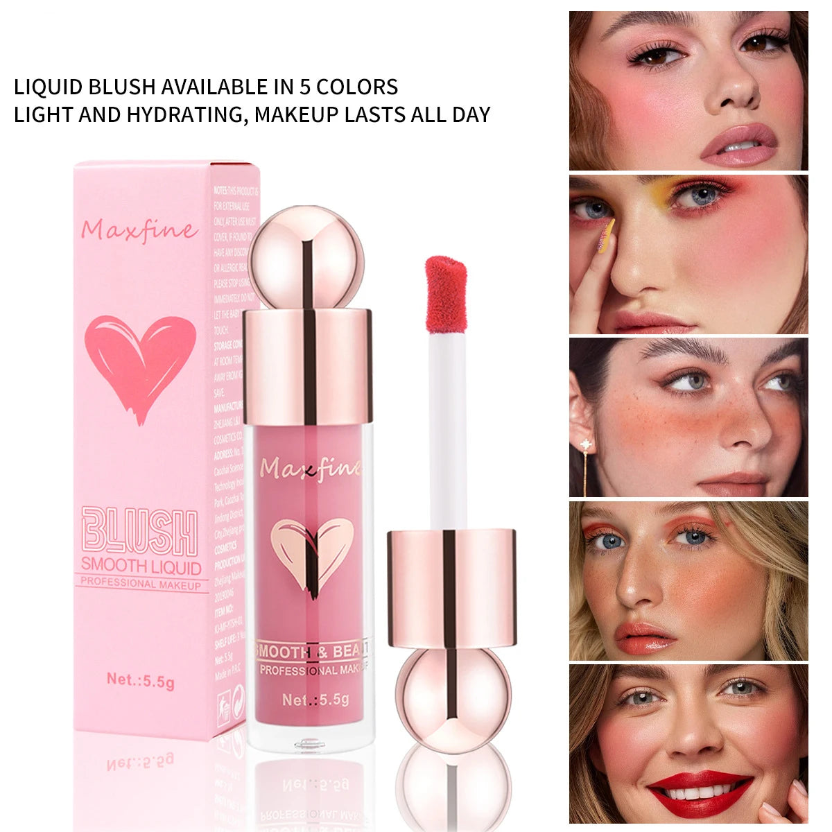 Highly Pigmented Matte Liquid Blush Long Lasting Non Fading Smooth Festival Stage Makeup Blush