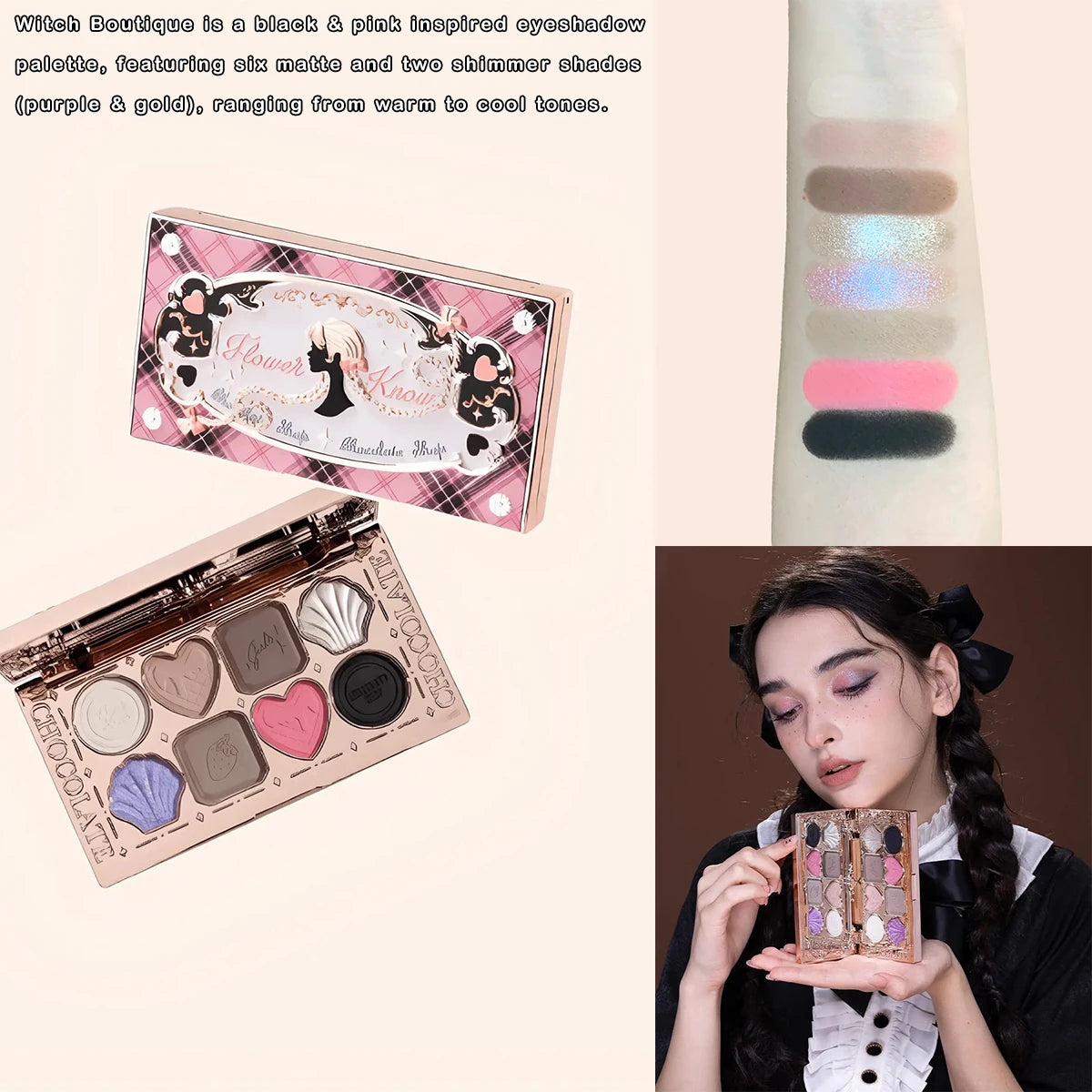 Flower Knows Chocolate Wonder-Shop 8-Color Eyeshadow Palette