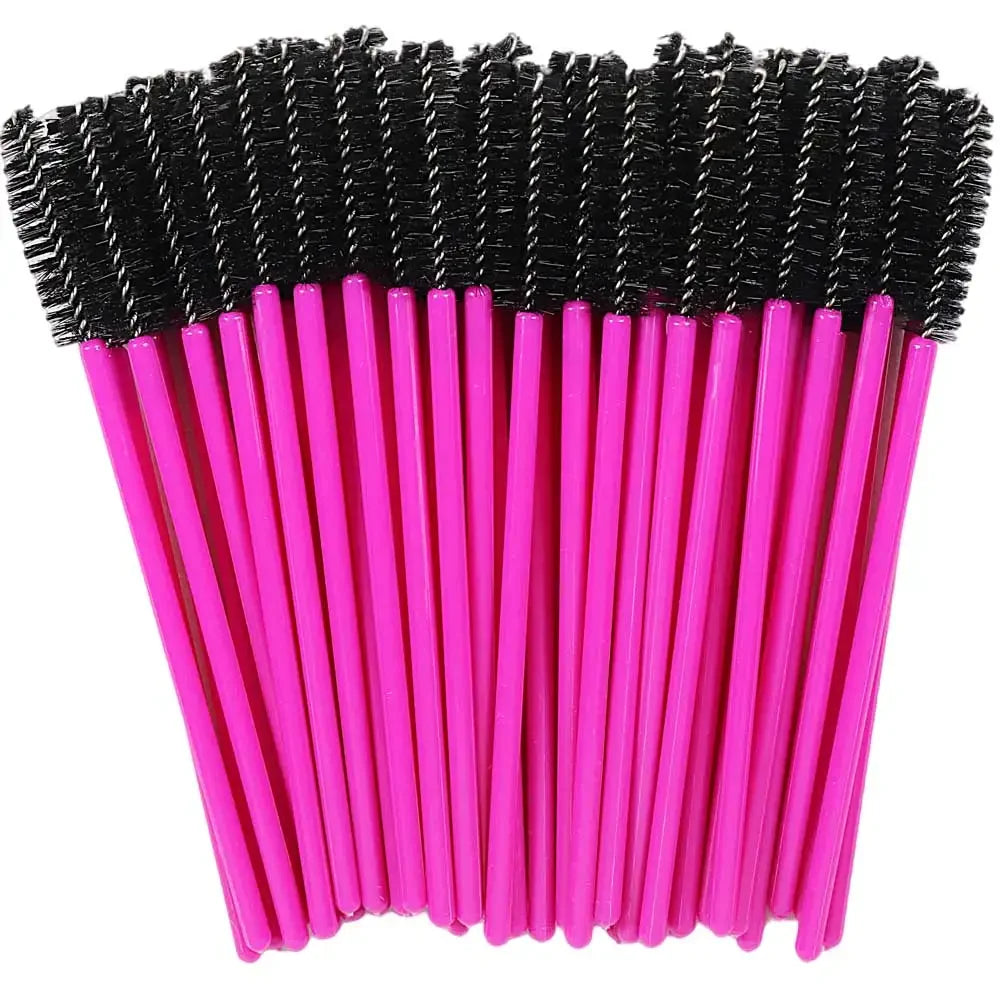 50Pcs Makeup Eyelash Brushes Disposable Crystal Eyebrow brush Diamond Handle Mascara Wand Applicator Lashes Extension Tools