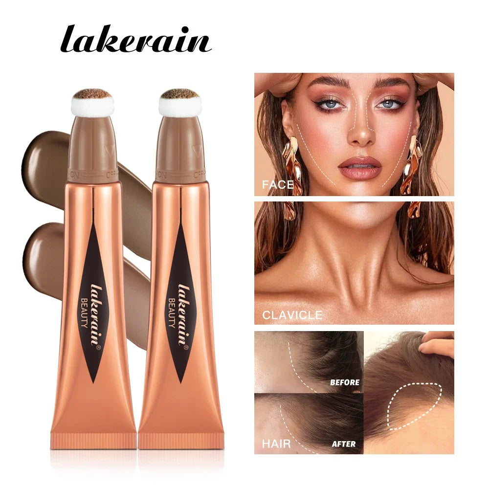 Multifunctional Makeup Pen Liquid Blush Bronzer Contouring Highlighter Pearlescent Fine Flash Sponge Tip Beauty Cosmetics Stick
