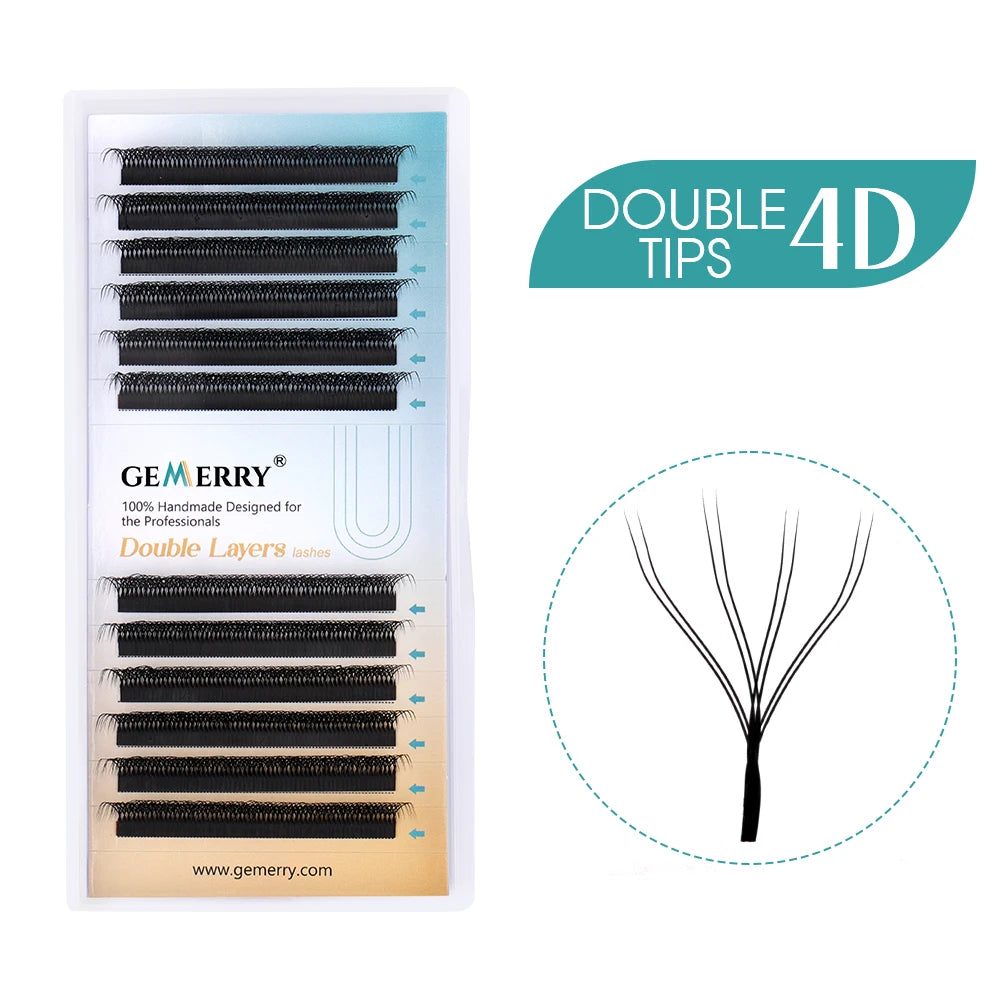 Gemerry YY Shaped Eyelash 3D 4D 5D 6D 8D Premade Fans Eyelash Extension W Shape Brazilian Volume Bloom Lashes Salons Makeup