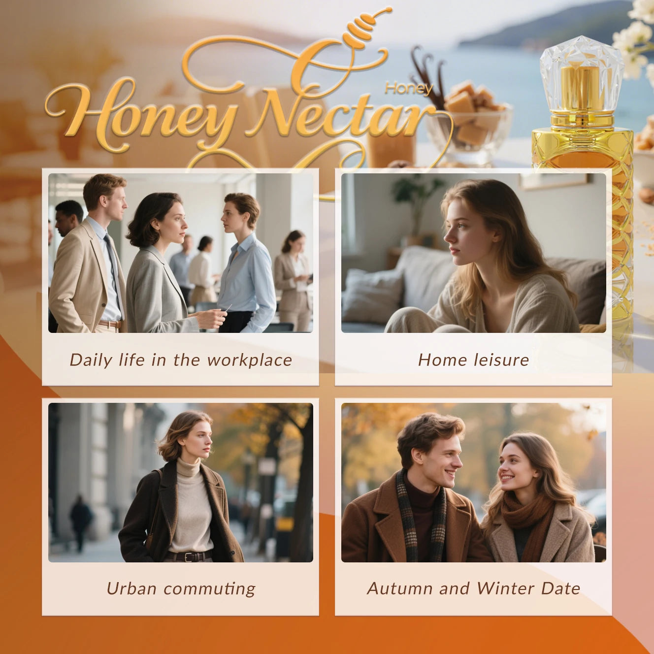 Sweet Caramel Vanilla Perfume for Women 50ml, Long Lasting Honey Musk Fragrance, Confident & Sexy Scent for Date Night, Gift for