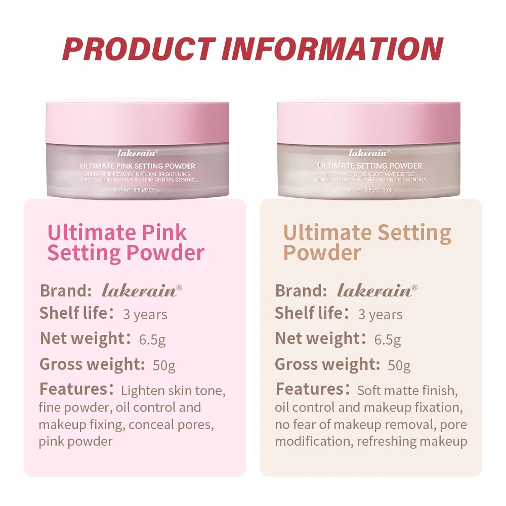 Ultimate Blurring Setting Powderlong-Lasting Setting Soft Matte Finish Oil Control and Makeup Fixation Removal Pore Modification
