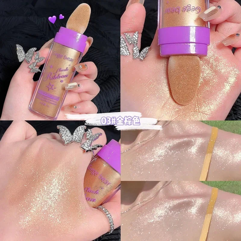 Shimmer Fairy Powder Highlighter Powder White Loose Highlighter Face Body Glitter Wand Makeup Bronzer Illuminator Powder