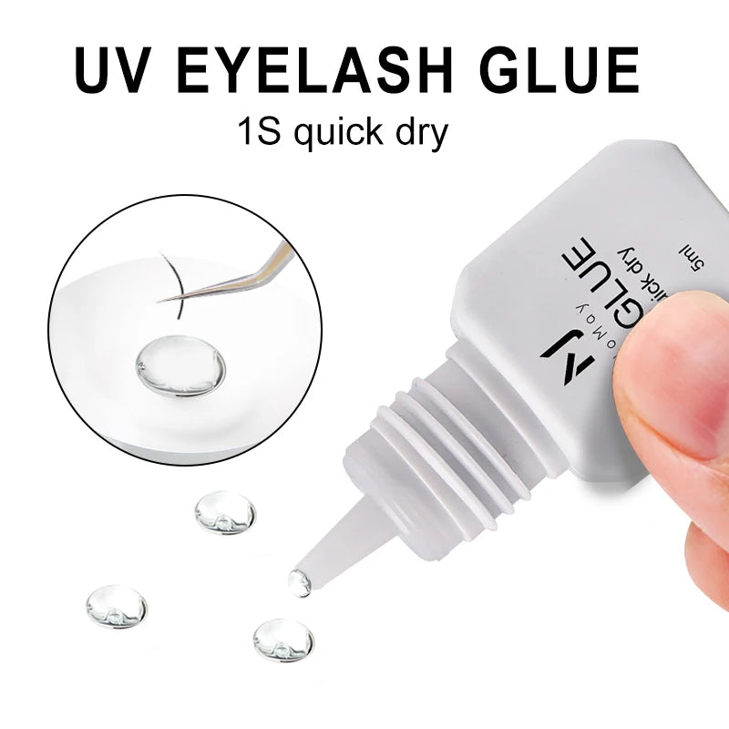 JOMAY 0.5Sec Eyelash Extension Glue Black Fast Dry UV Lashes Glue Black Eyelash Glue Lash Remover For UV Eyelash Extension