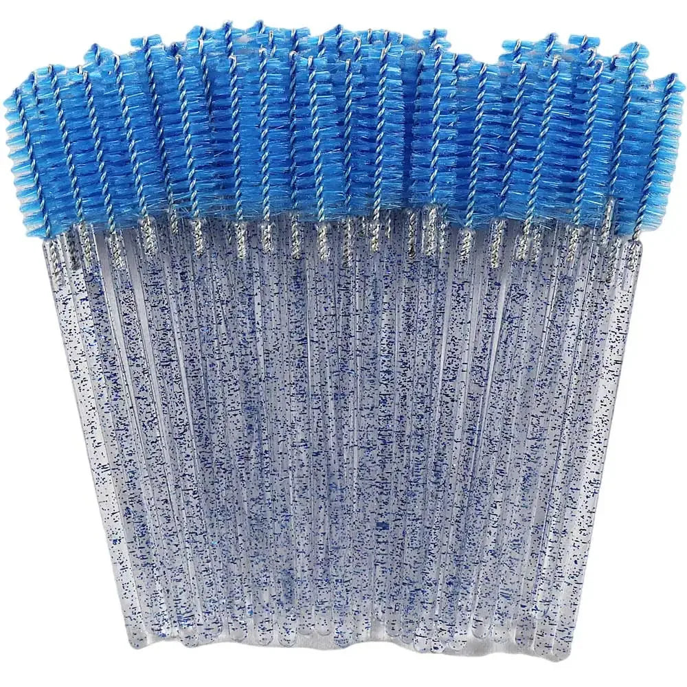 50Pcs Makeup Eyelash Brushes Disposable Crystal Eyebrow brush Diamond Handle Mascara Wand Applicator Lashes Extension Tools