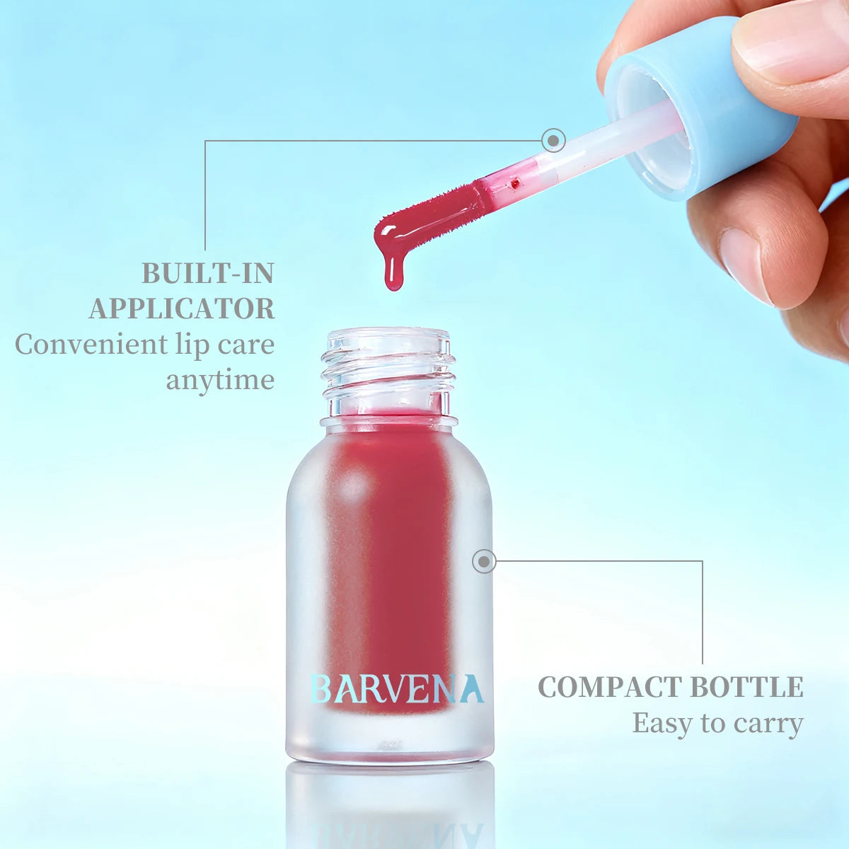 Colored mirror lip gloss soft brush head moisturizing gloss transparent plump lip gloss, long-lasting nourishing non stick cup
