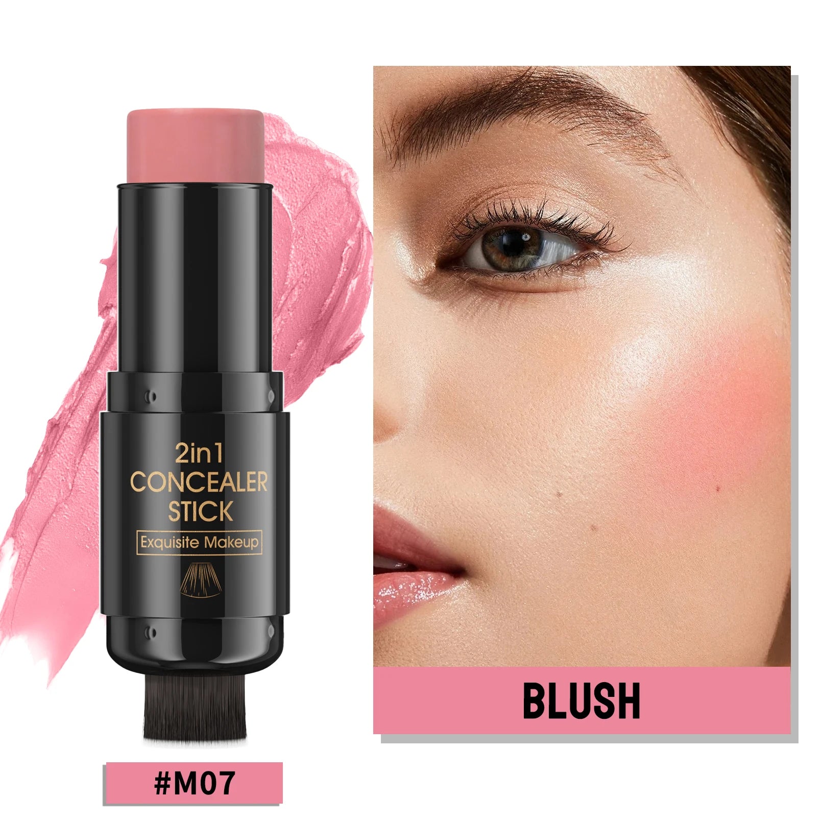 Double-head Face Bronzer Contour Stick Cream Makeup Light Dark Shadow Lasting Concealer Facial Brighten Contouring With Brush