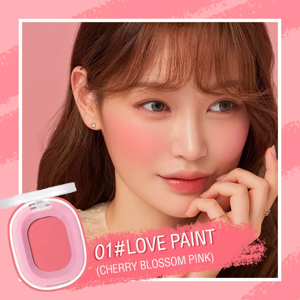 Monochrome Matte Blush Powder,Natural Nude Cheek Rouge,Brightening Long-Lasting Waterproof,Easy Apply,Safe Xmas Halloween Makeup