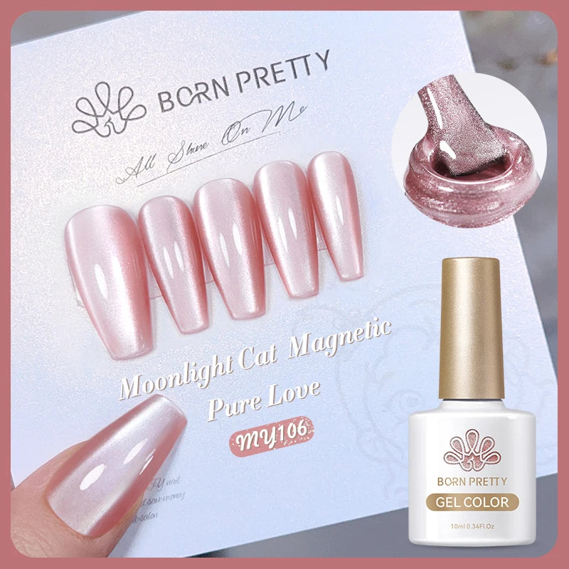 BORN PRETTY 10ml Wishing Apple Red Glass Bead Cat Magnetic Gel ultra Shine Soak Off UV Gel Nail Art Varnish Nail Supplies