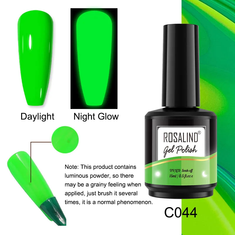 ROSALIND 7ml/15ml Summer Green Gel Nail Polish Semi Permanent Nail Art Manicure Soak Off Top Base Matt Hybrid Varnishes UV Gel