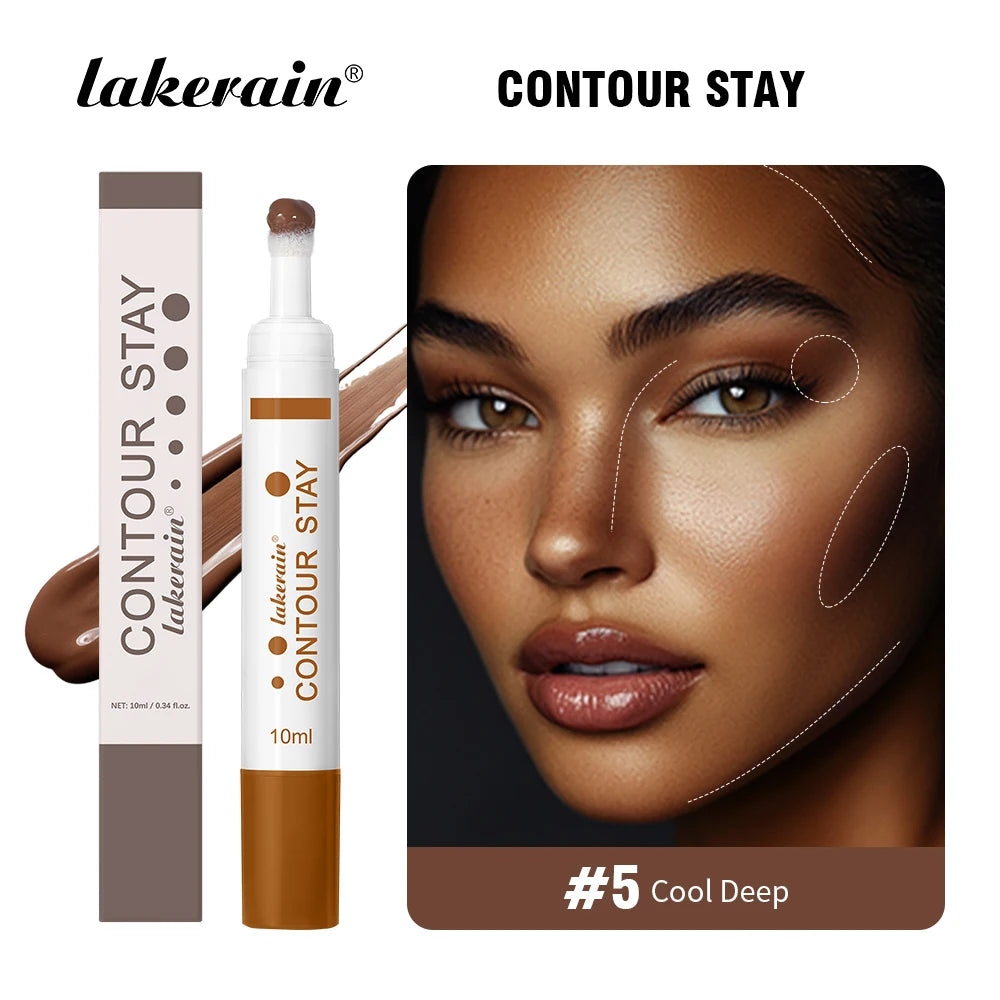 6-colors Moisturizing Liquid Contour Stay Cream Bronzer Waterproof Lightweight 3D Concealer Nourishing Face Contour Makeup