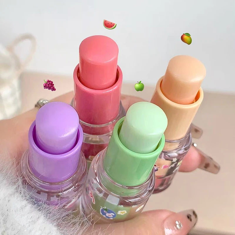 Gege Bear Fruit-Flavored Lip Balm Hydrating Cute Keychain Pendant Lipstick Long Lasting Moisturizing Reduce Lip Lines&Lip Base