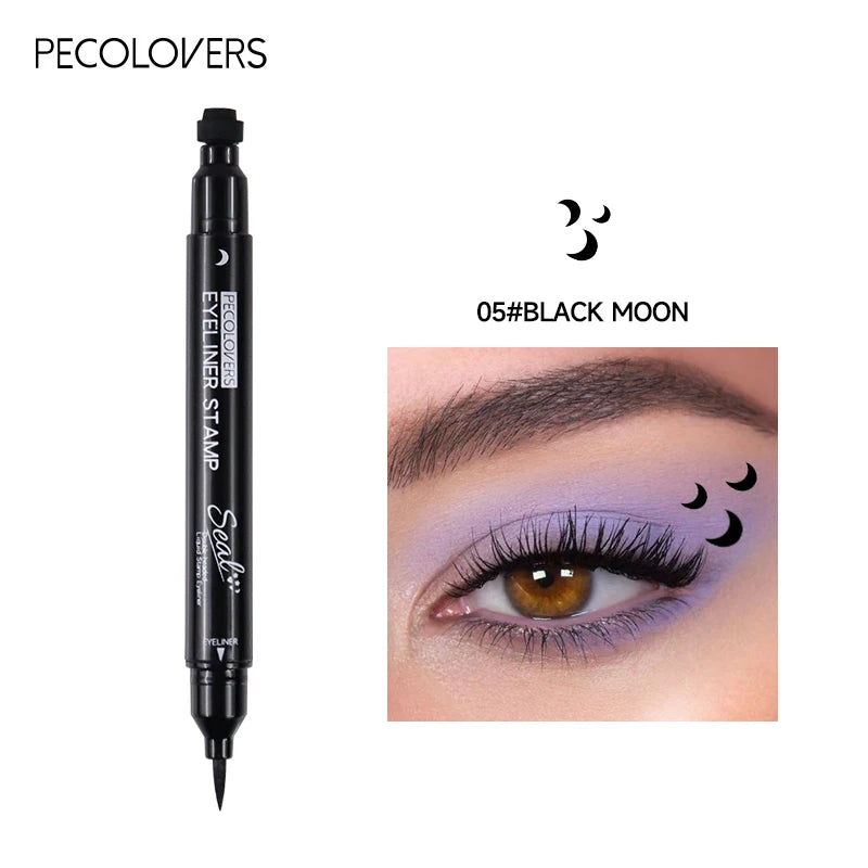 2-in-1 Star & Moon Stamp Liquid Eyeliner - Black Waterproof