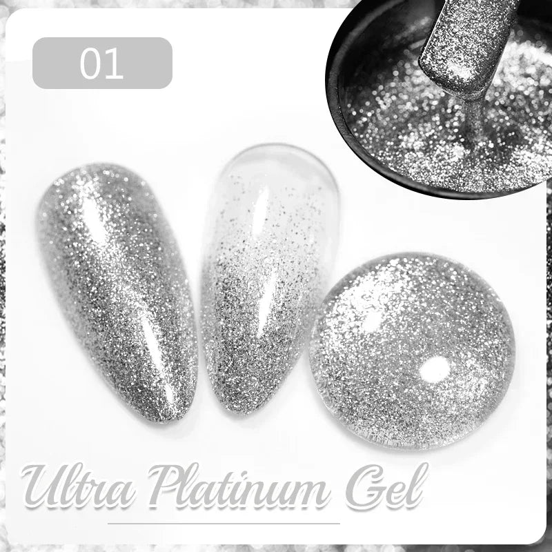 PUENTE 5ml Metallic Painting Liner Gel Polish Bright Mirror Effect Semi-Permanent UV Nail Varnish For Stunning French Nail Art