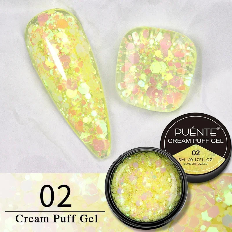 PUENTE Fruit Series Cat Magnetic Gel Nail Polish Summer Green Purple Pink Cat Eye Nail Gel Soak Off UV Semi-Permanent Varnish