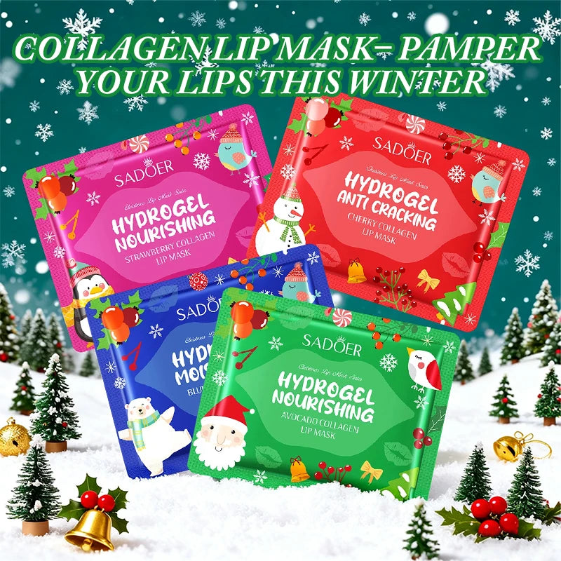 Gel Collagen Lip Mask Crystal Lip Pads For Moisturizing, Anti-Wrinkle, Firms & Hydrates Lips remove lip lines For Christmas