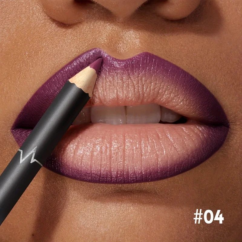 Waterproof Long Lasting Matte Lipliner Pencil Red Contour Tint Lipstick Non Stick Cup Moisturising Lip Makeup 12 Colors