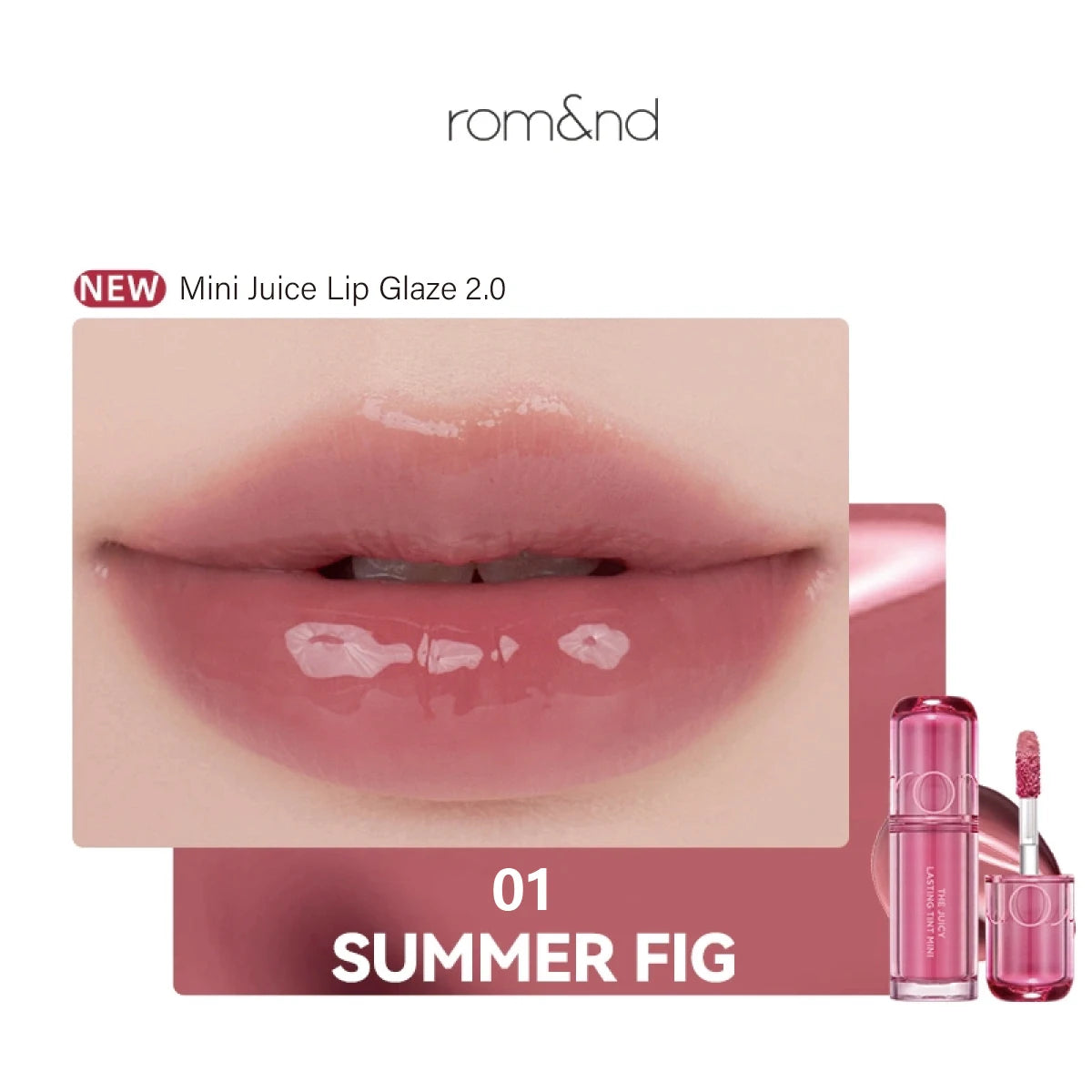 rom&nd THE JUICY LASTING TINT MINI,Juicy Glossy Texture,Lightweight Non-Sticky,Portable Design,Glamour,K-Beauty,Korean Makeup