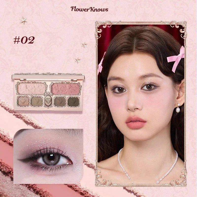 Flower Knows Chocolate Wonder-Shop Highlighter Contour Powder Face Palette For Women Bronzer Illuminator original highend makeup