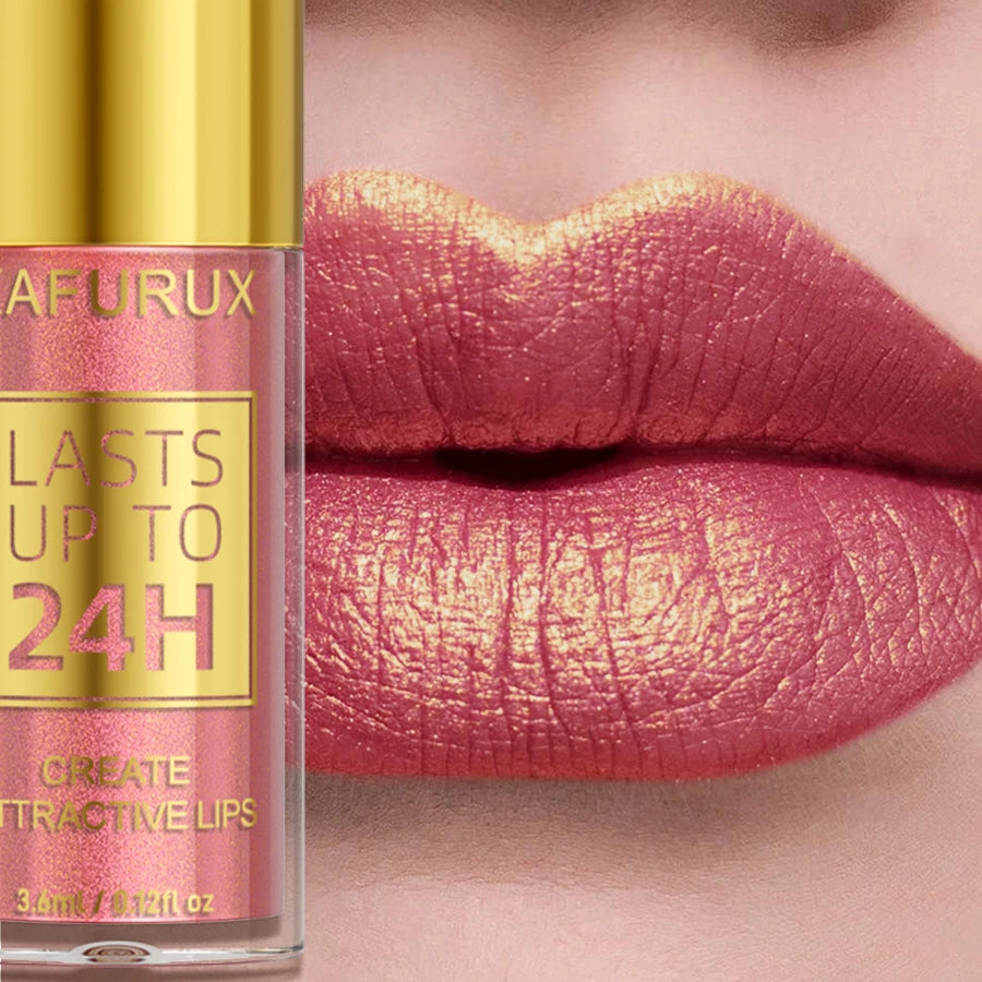 14 Colors Glitter Metallic Lip Glaze Shiny Long Lasting Lip Gloss Waterproof Liquid Lipstick Makeup Lip Oil Lip Tint Gifts for W