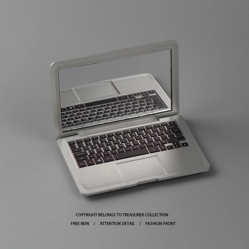Creative Portable Mini Computer Mirror Foldable Laptop Shape Makeup Mirror High Quality Pocket Mirror Beauty Makeup Mirror